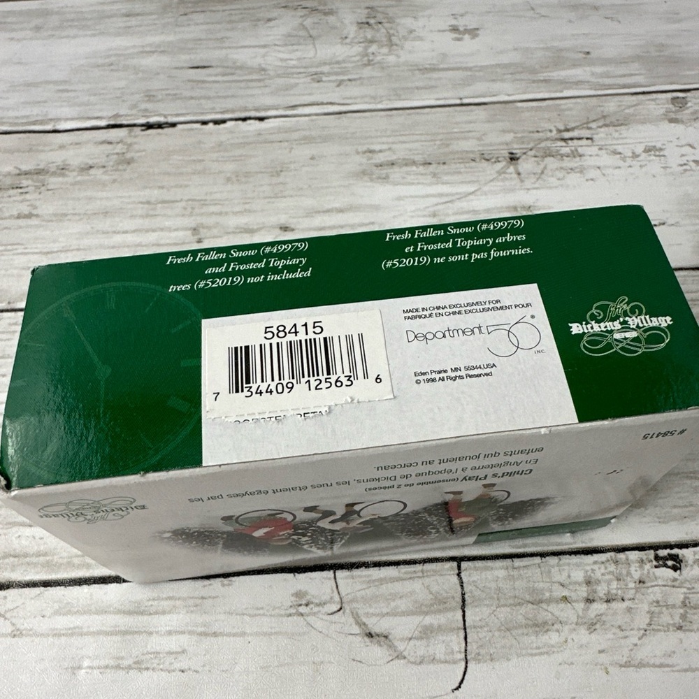 Department 56 CHILD'S PLAY 58415 Christmas Village - Box Rolling Hoops and tree - Picture 8 of 9